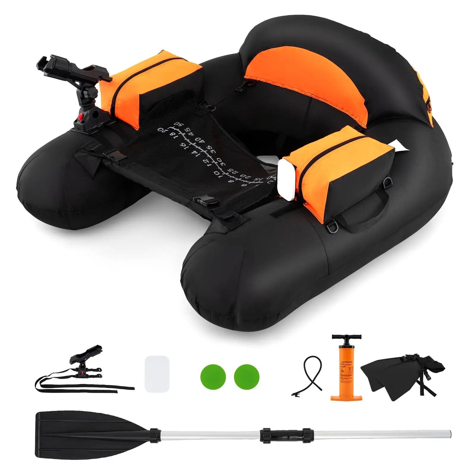 Inflatable Float Tube with Adjustable Fishing Rod Holder and Fish Hook Stator by DirectDeals
