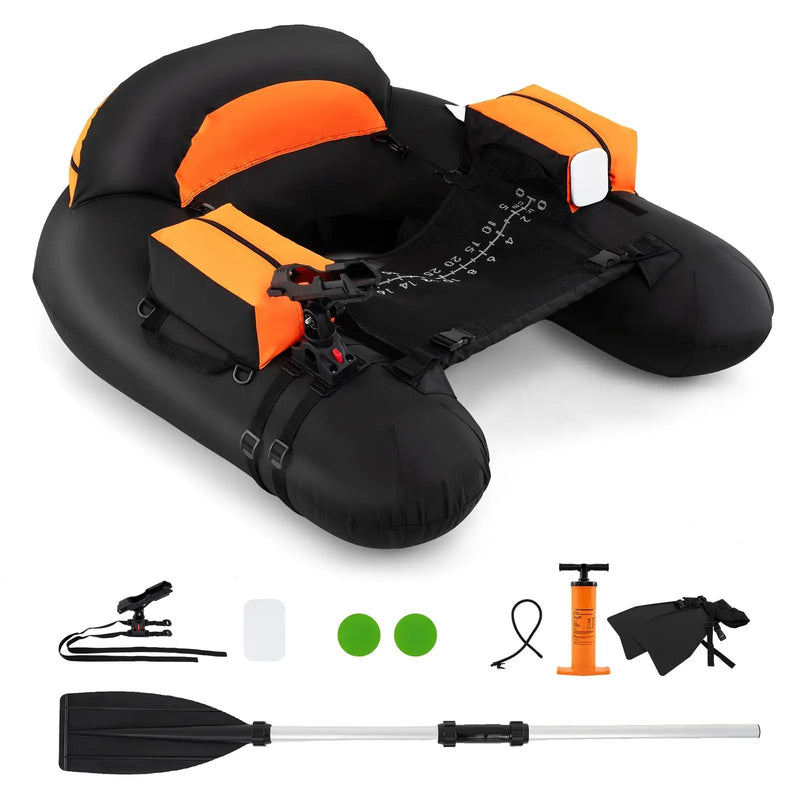 Inflatable Float Tube with Adjustable Fishing Rod Holder and Fish Hook Stator by DirectDeals