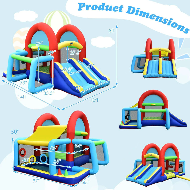 Inflatable Jumping Castle Bounce House with Dual Slides without Blower by DirectDeals