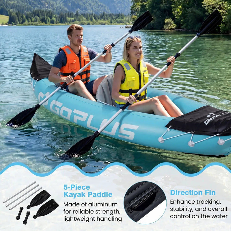 Inflatable Kayak 2 Person with Aluminum Paddles and Pump by DirectDeals