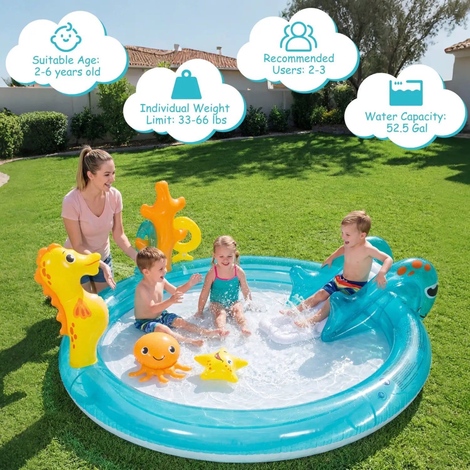 Outdoor Children Summer Water Park for Backyard and Garden by DirectDeals