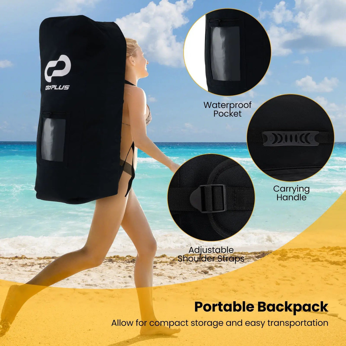 Inflatable Stand up Paddle Board with Adjustable Paddle and 3 Fins for Adults and Youths by DirectDeals