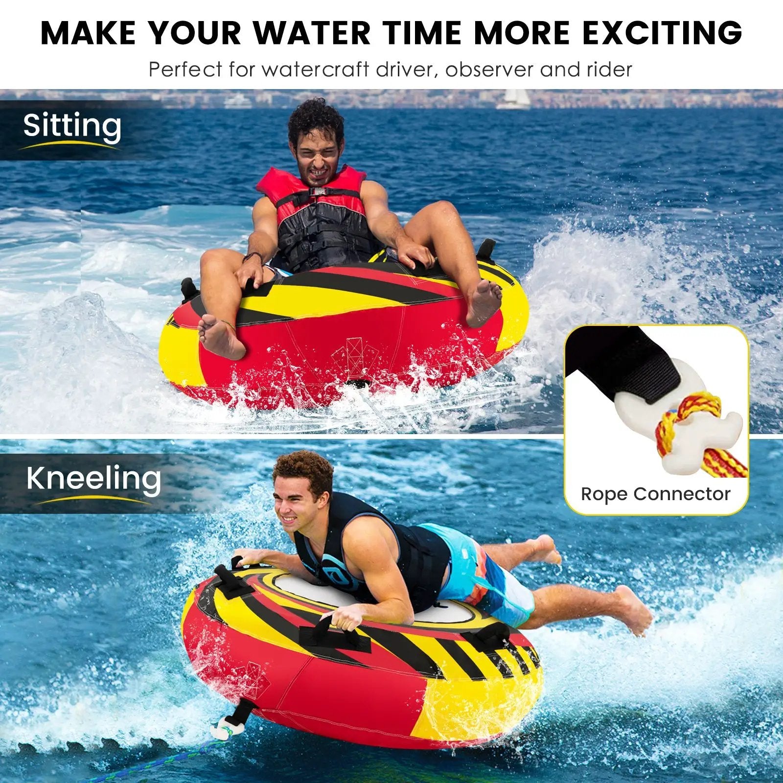 Inflatable Towable Tubes for Boating Water Sport by DirectDeals