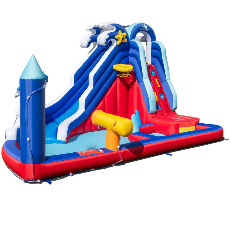 6-In-1 Inflatable Water Park with Climbing Wall Splash Pool (Without Blower) by DirectDeals