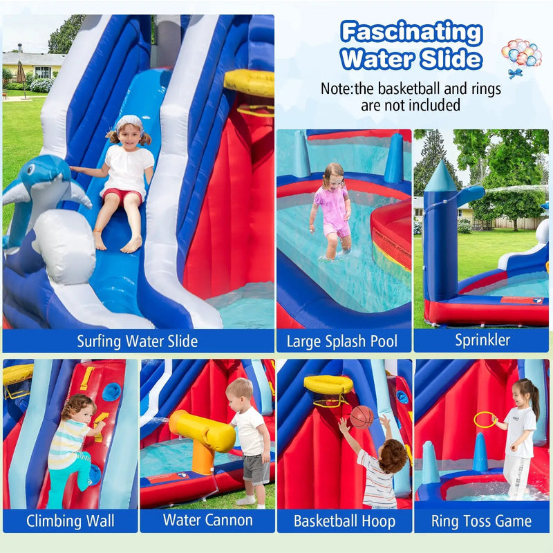 6-In-1 Inflatable Water Park with 735W Blower by DirectDeals
