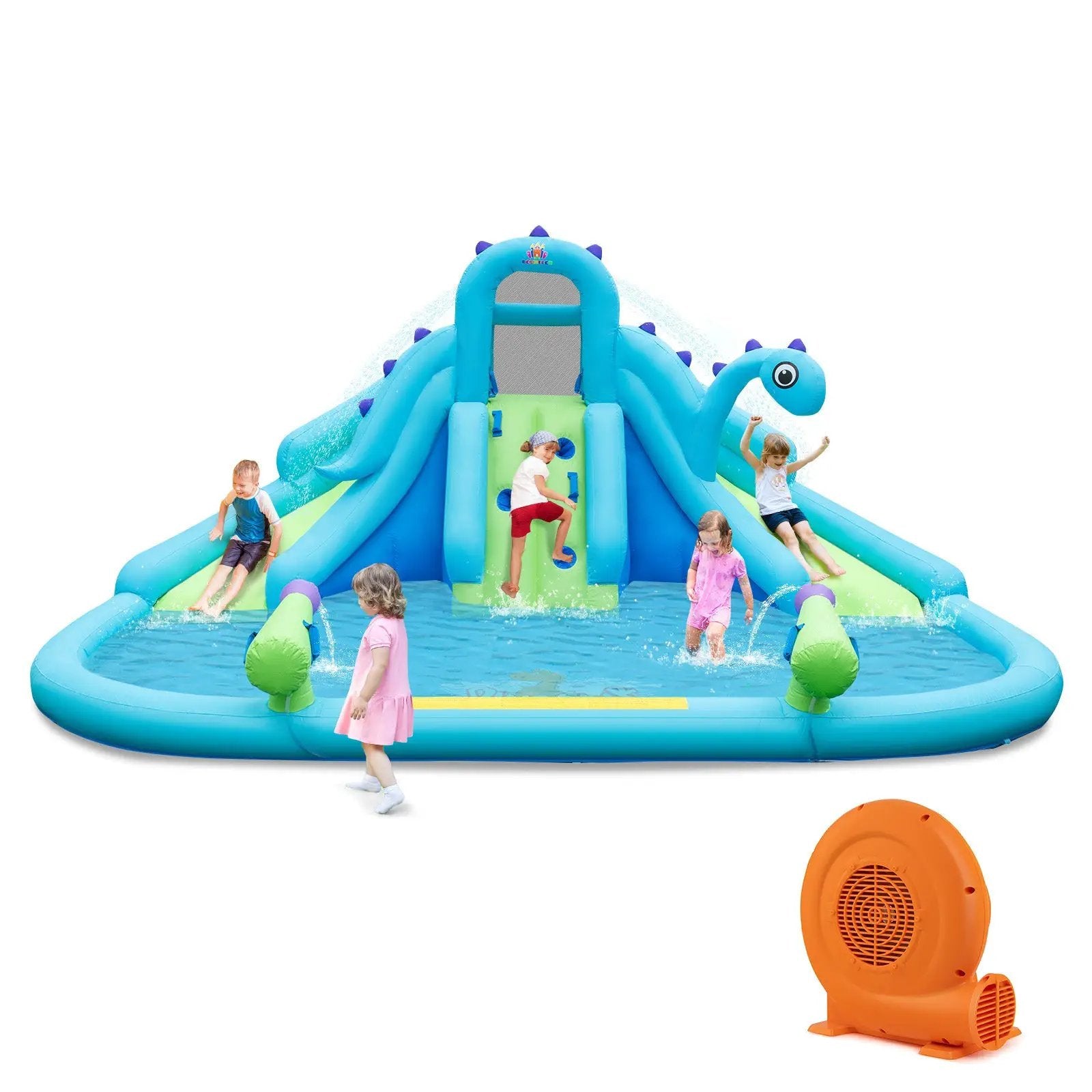 Inflatable Water Slide with Dual Slides and Large Splash Pool and Carry Bag (with 584W Blower) by DirectDeals