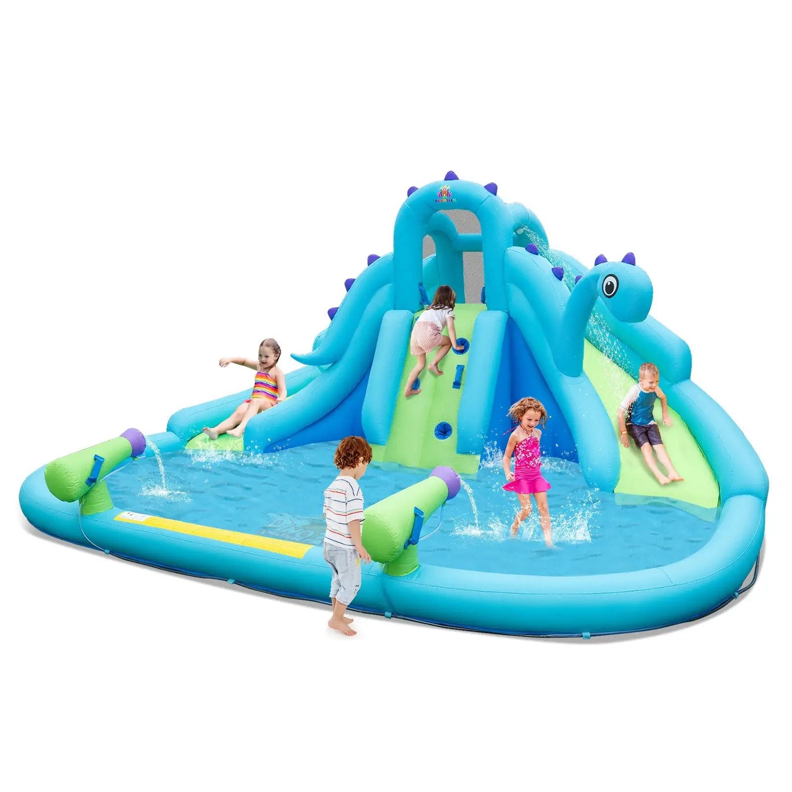 Inflatable Water Slide with Dual Slides and Large Splash Pool (Without Blower) by DirectDeals