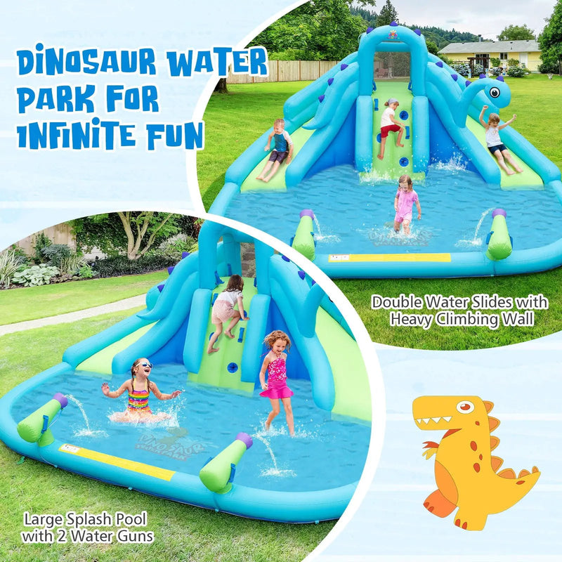 Inflatable Water Slide with Dual Slides and Large Splash Pool (Without Blower) by DirectDeals