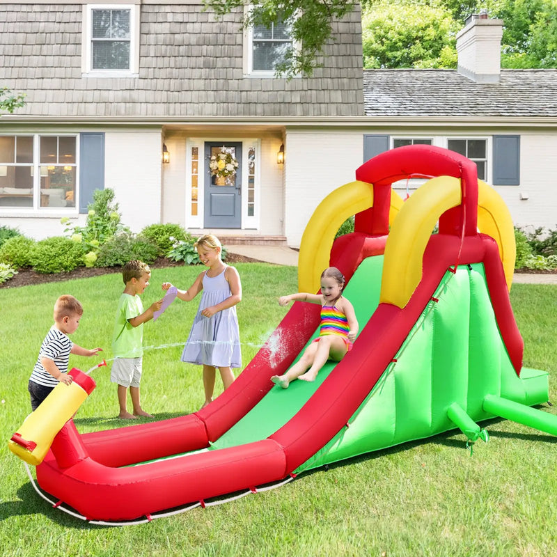 Inflatable Water Slide Bounce House with Climbing Wall and Jumper with 380W Blower by DirectDeals