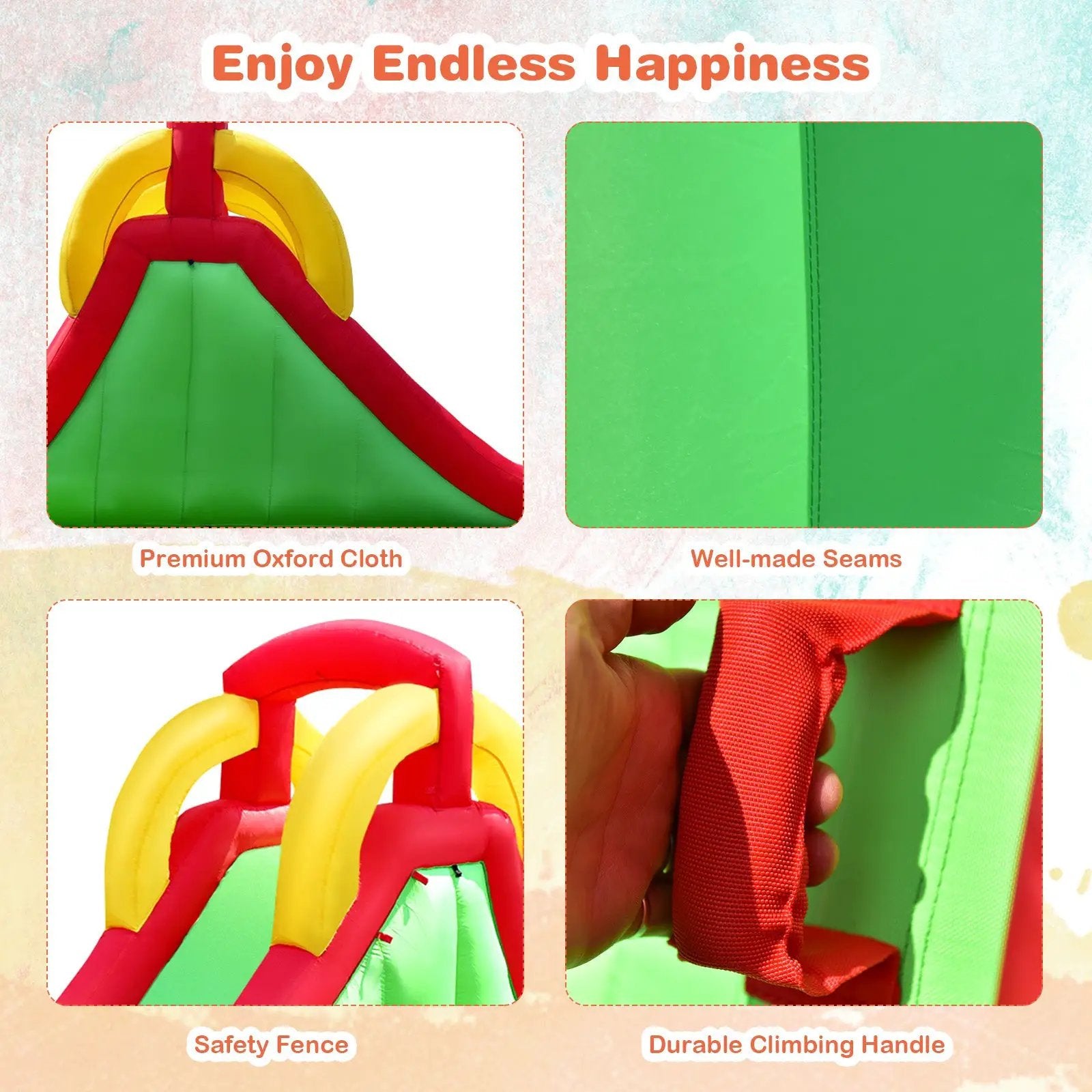 Inflatable Water Slide Bounce House with Climbing Wall and Jumper with 380W Blower by DirectDeals
