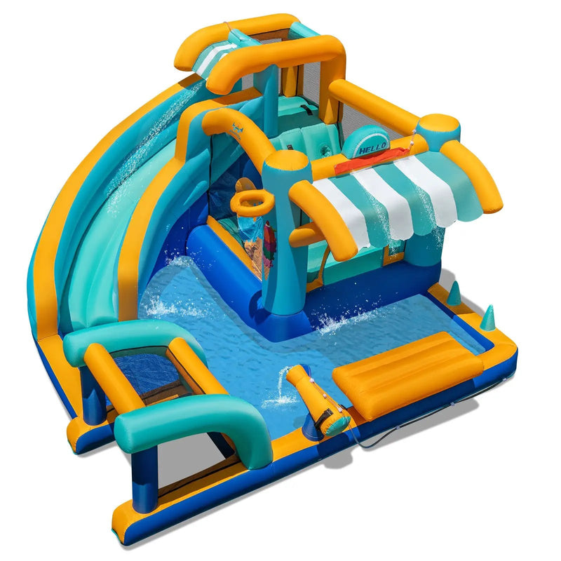 Inflatable Water Slide Bounce House Kids Jump Castle with Water Cannon by DirectDeals