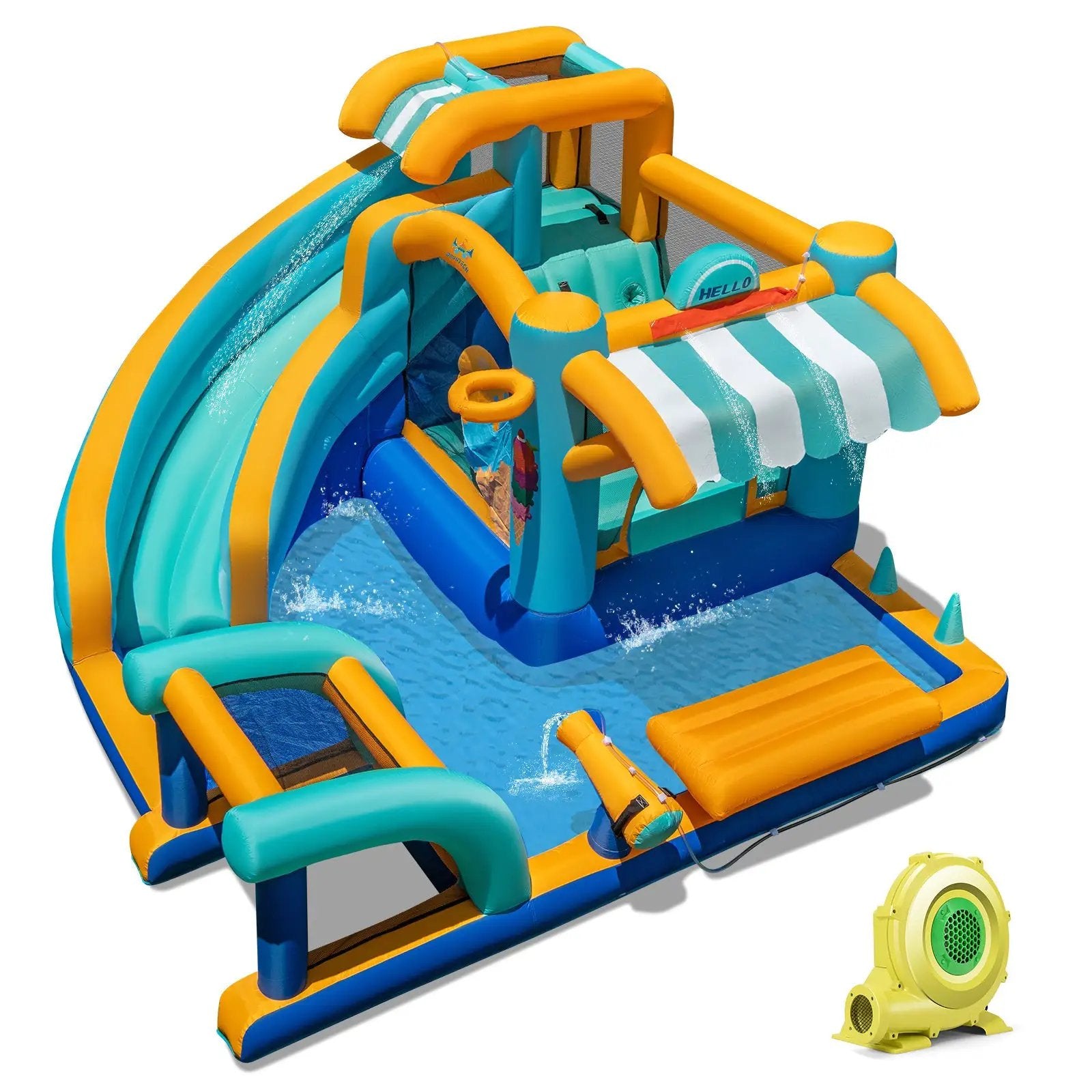 Inflatable Water Slide Bounce House Kids Jump Castle with 735W Blower by DirectDeals