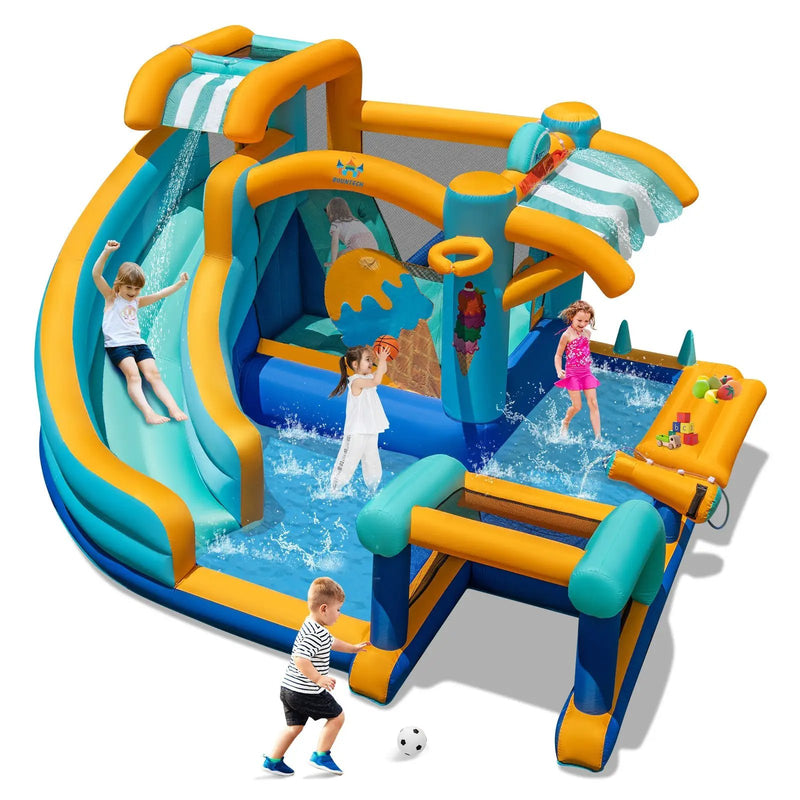 Inflatable Water Slide Bounce House Kids Jump Castle with 735W Blower by DirectDeals