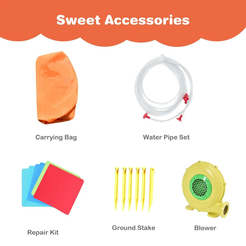 Inflatable Water Slide Bounce House with Climbing Wall Jumper and 480W Blower by DirectDeals
