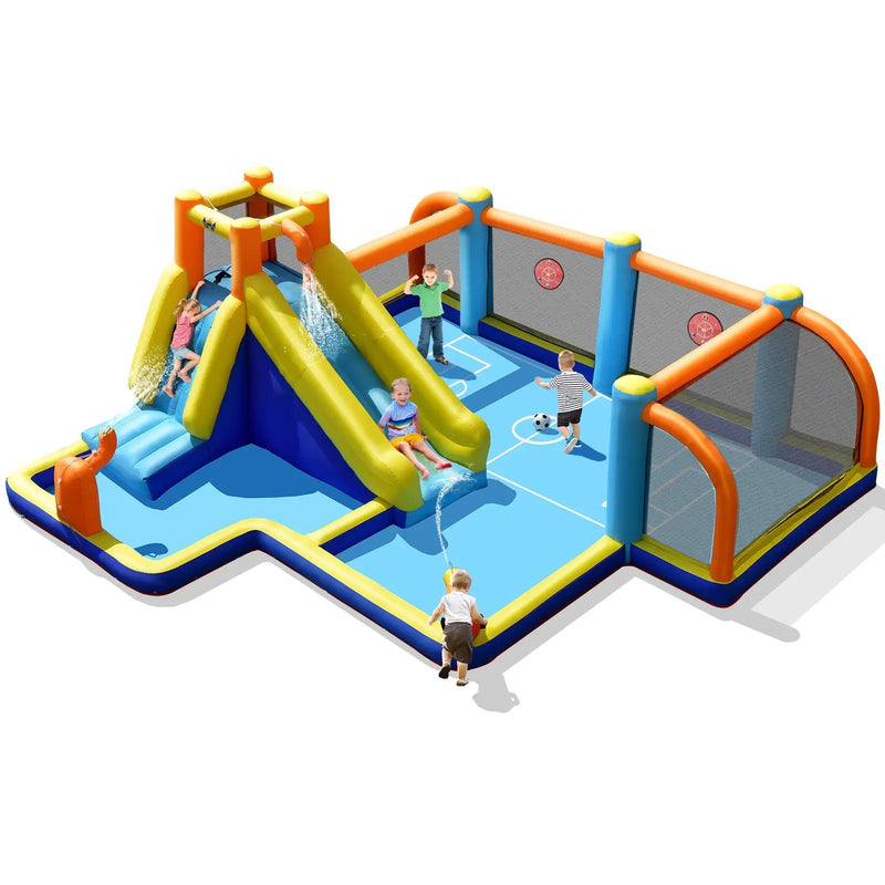 Giant Soccer Themed Inflatable Water Slide Bouncer with Splash Pool without Blower by DirectDeals