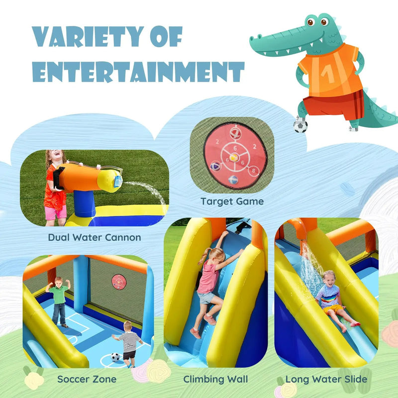 Giant Soccer Themed Inflatable Water Slide Bouncer with Splash Pool without Blower by DirectDeals