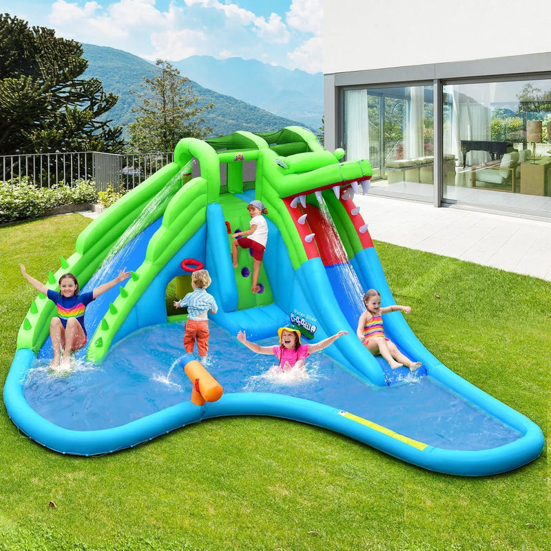 7-in-1 Inflatable Bounce House with Splashing Pool without Blower by DirectDeals