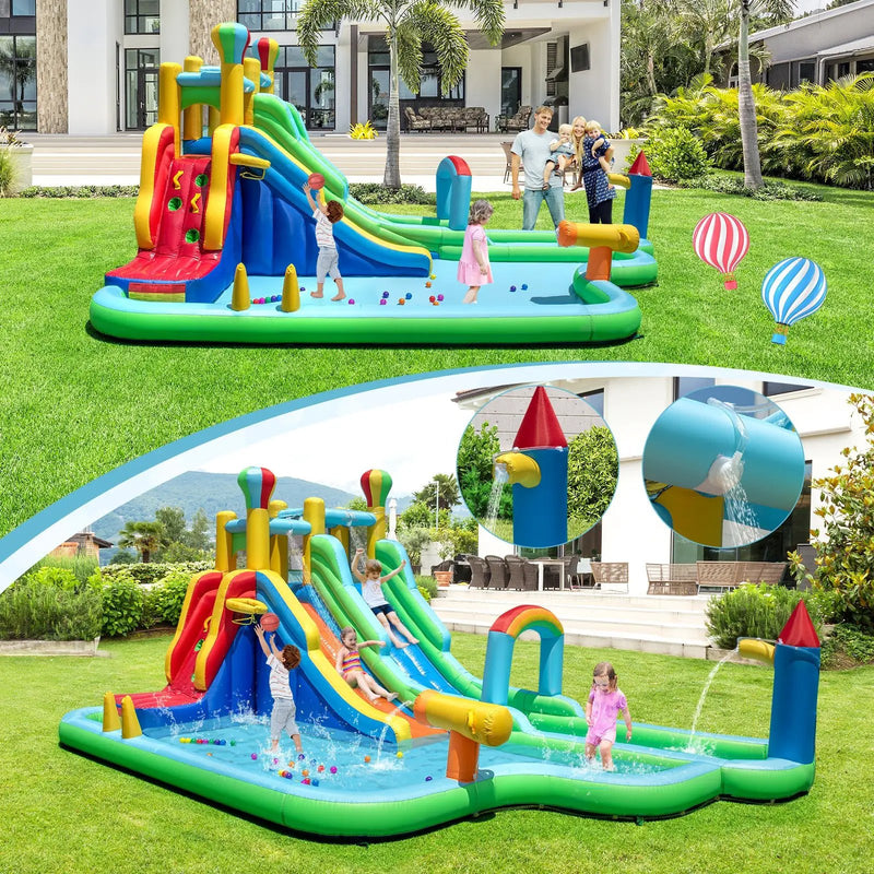Inflatable Water Slide Park Giant Bounce House with 750W Blower by DirectDeals