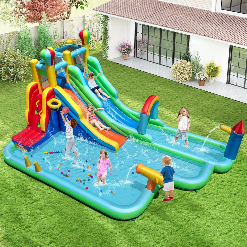 Inflatable Water Slide Park Giant Bounce House with 950W Blower by DirectDeals
