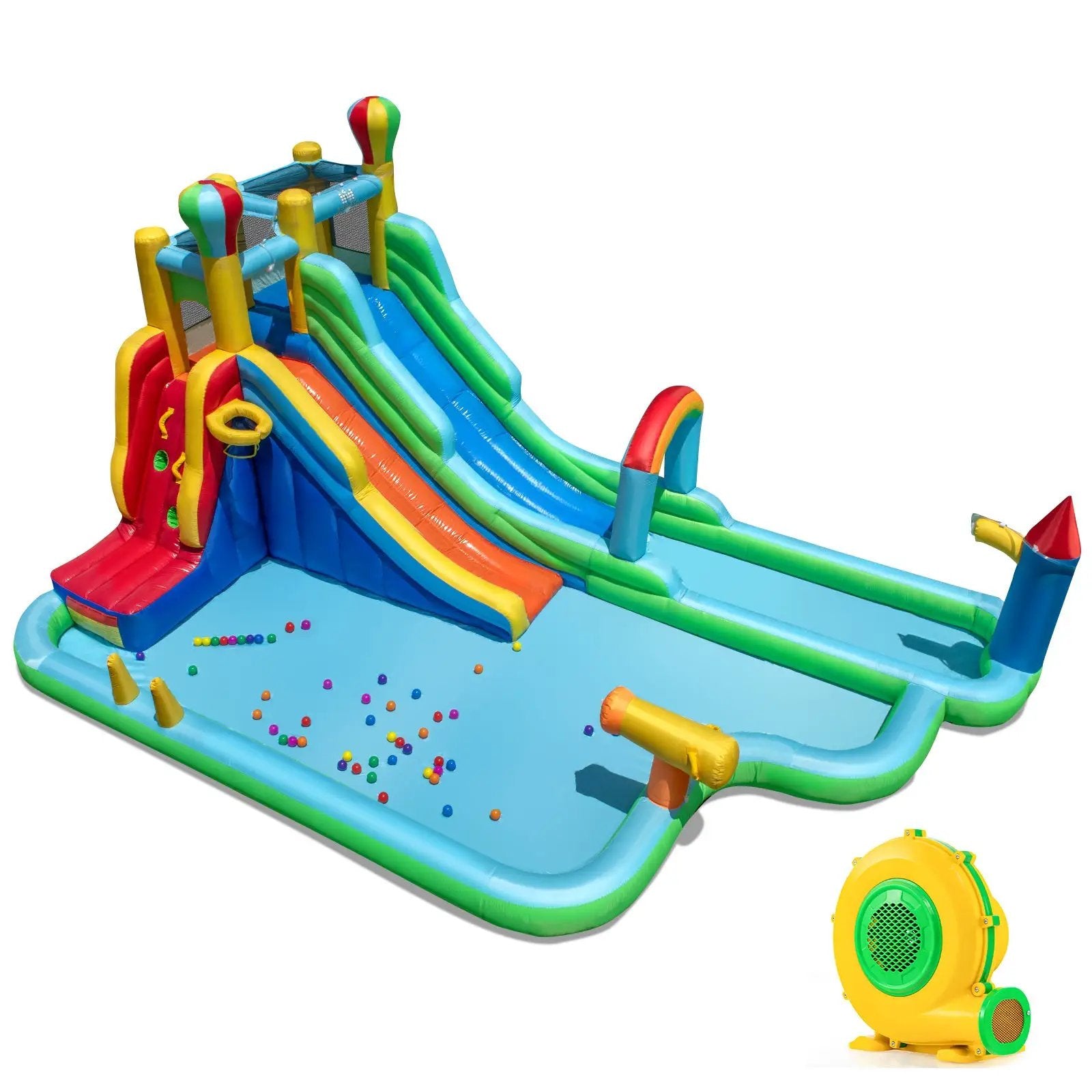 Inflatable Water Slide Park Giant Bounce House with 950W Blower by DirectDeals
