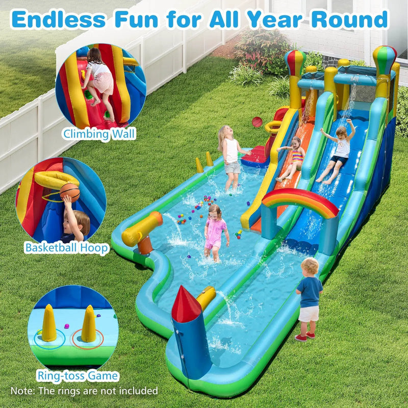 Inflatable Water Slide Park Giant Bounce House with 950W Blower by DirectDeals