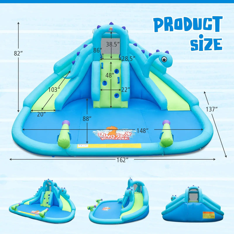 Inflatable Water Slide with Dual Slides and Large Splash Pool and Carry Bag (with 584W Blower) by DirectDeals