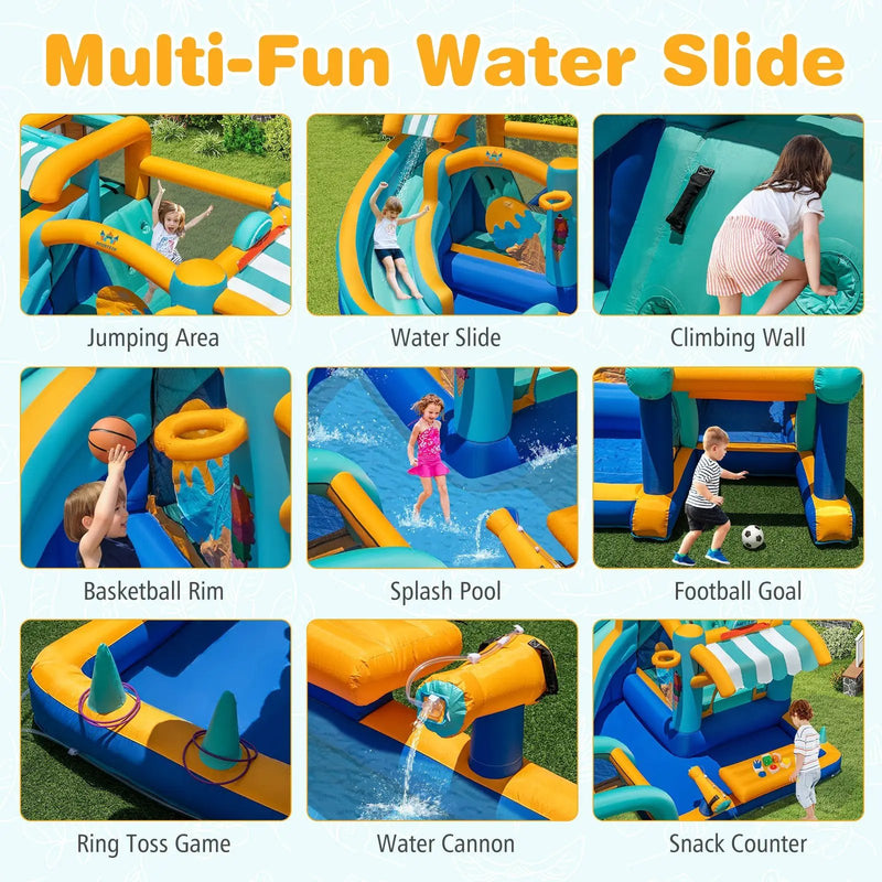 Inflatable Water Slide Bounce House Kids Jump Castle with 750W Blower by DirectDeals