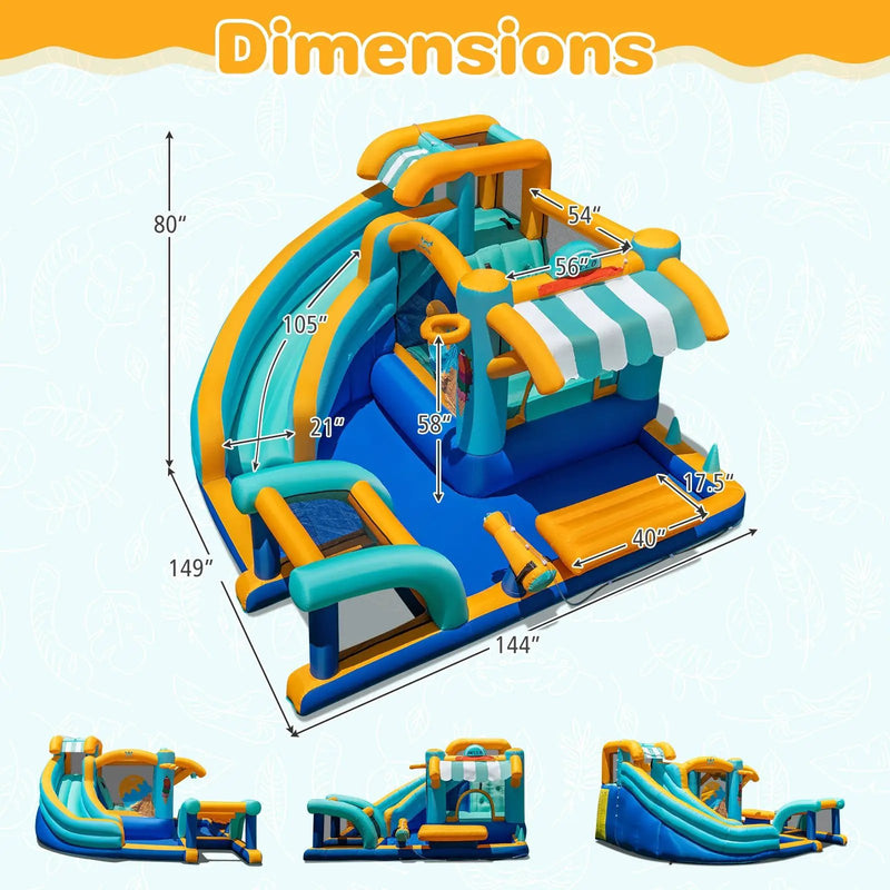 Inflatable Water Slide Bounce House Kids Jump Castle with 750W Blower by DirectDeals