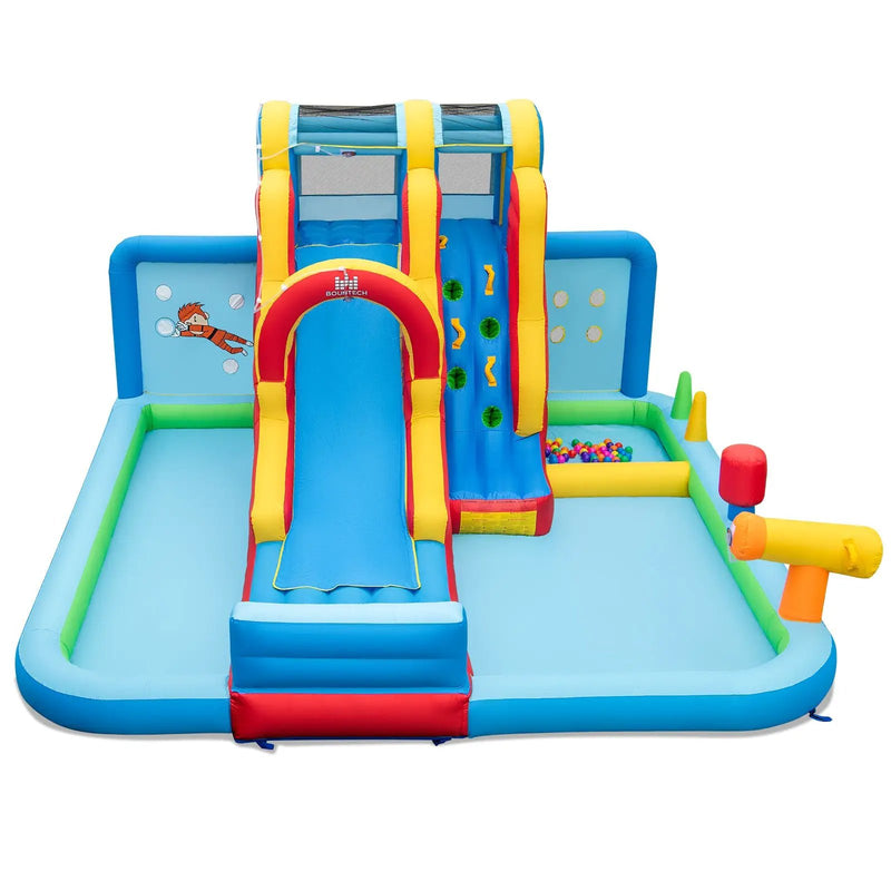 Inflatable Water Slide Water Park with Long Slide and Splash Pools and Ball Pit without Blower by DirectDeals