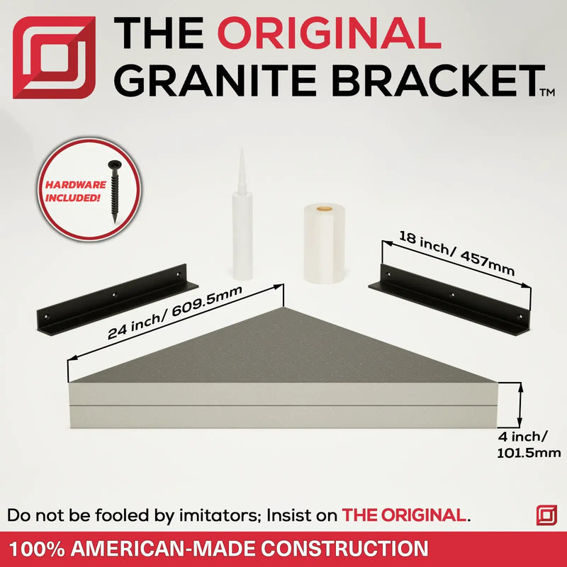 The Original Floating Corner Shower Bench Kit™ by The Original Granite Bracket
