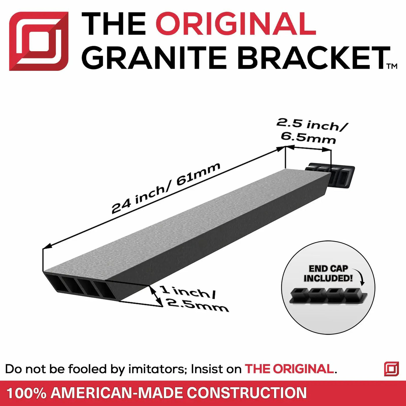 Industrial 1 inch Double Sided Island Support Bracket by The Original Granite Bracket