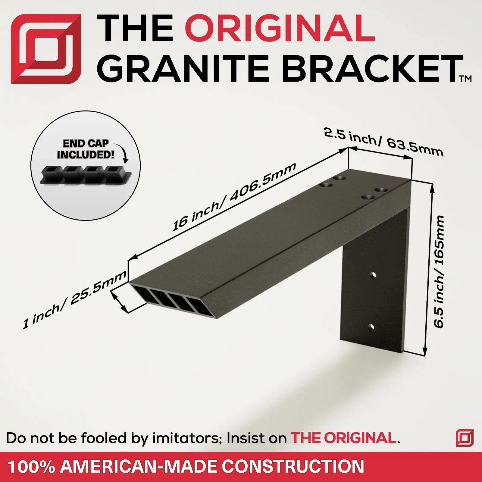 Industrial 1 inch L Bracket Countertop Support® by The Original Granite Bracket