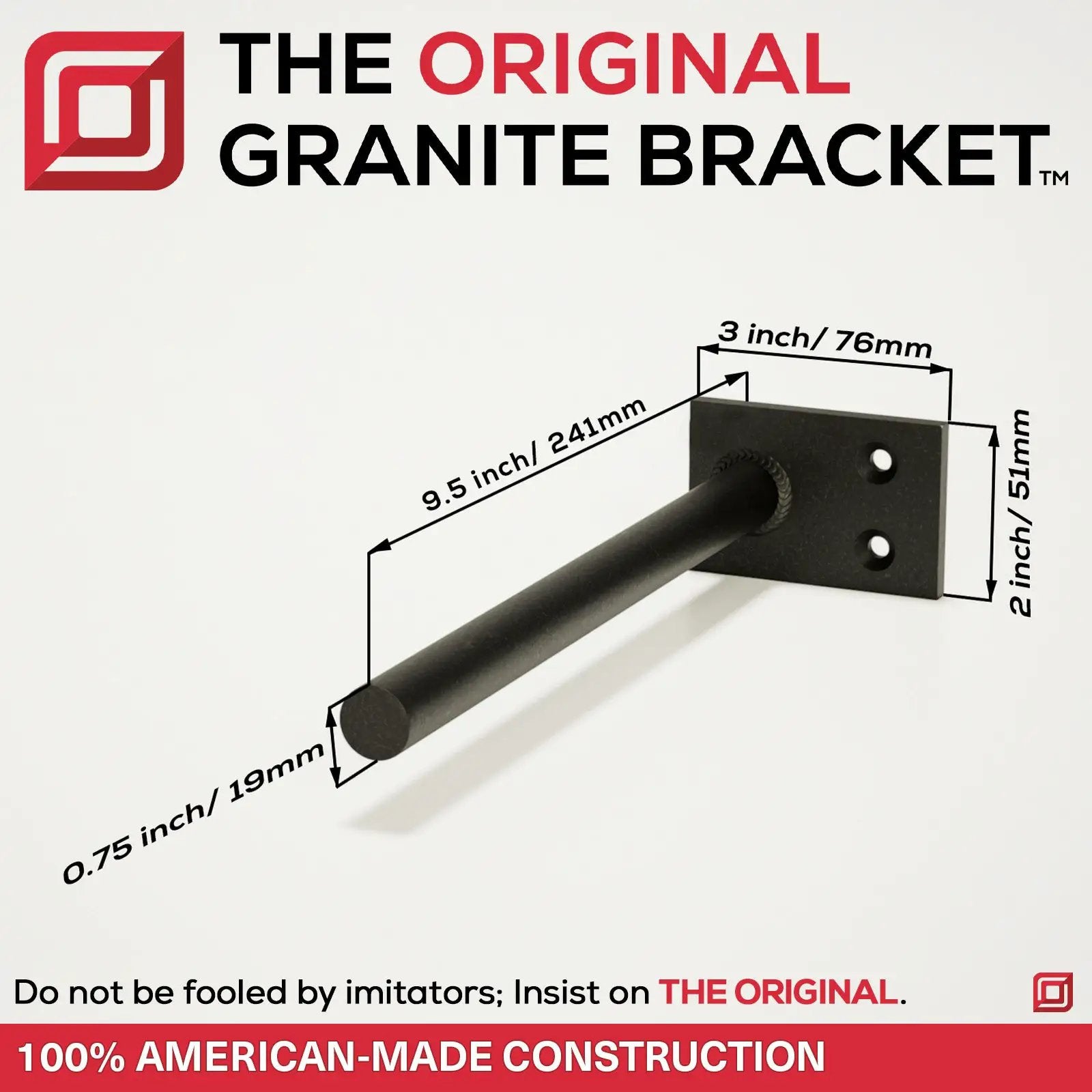 The Original™ Round Free Floating Shelf Bracket by The Original Granite Bracket
