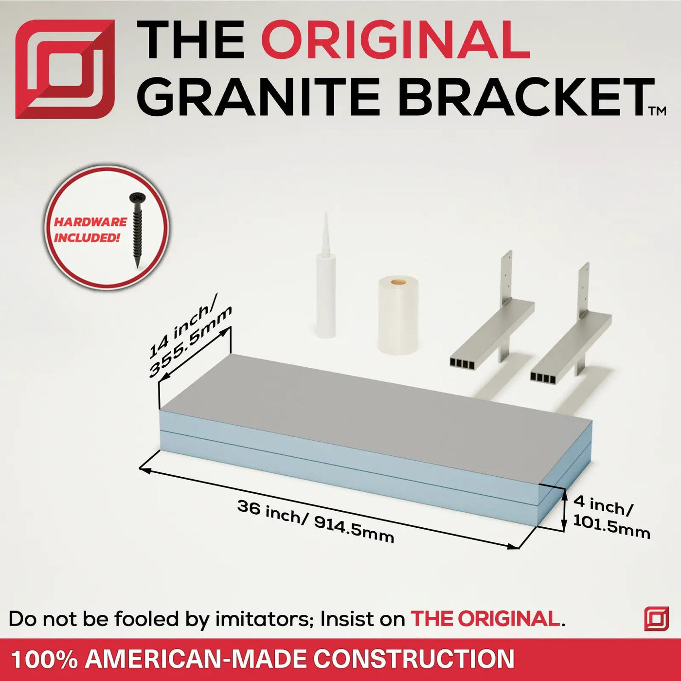 The Original Floating Shower Bench Kit­™ with wedi® & Original Shower Bench Bracket® by The Original Granite Bracket