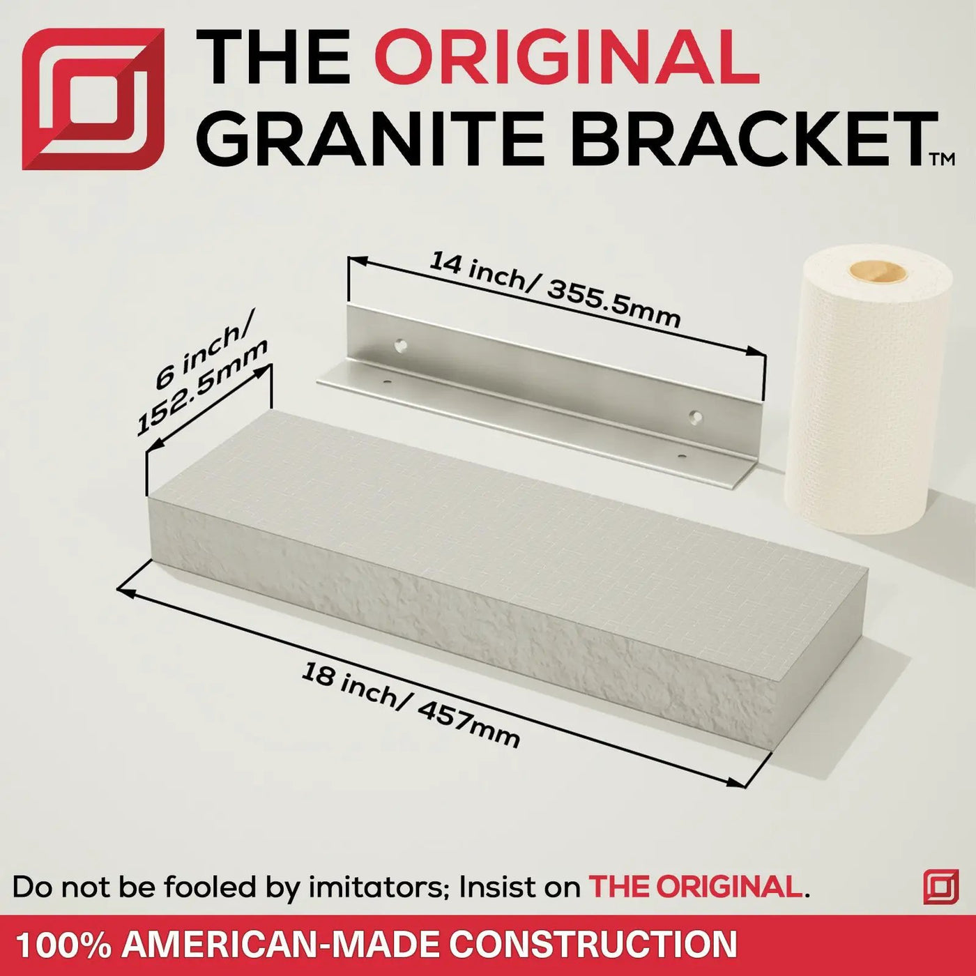 The Original™ Shower Shelf by The Original Granite Bracket