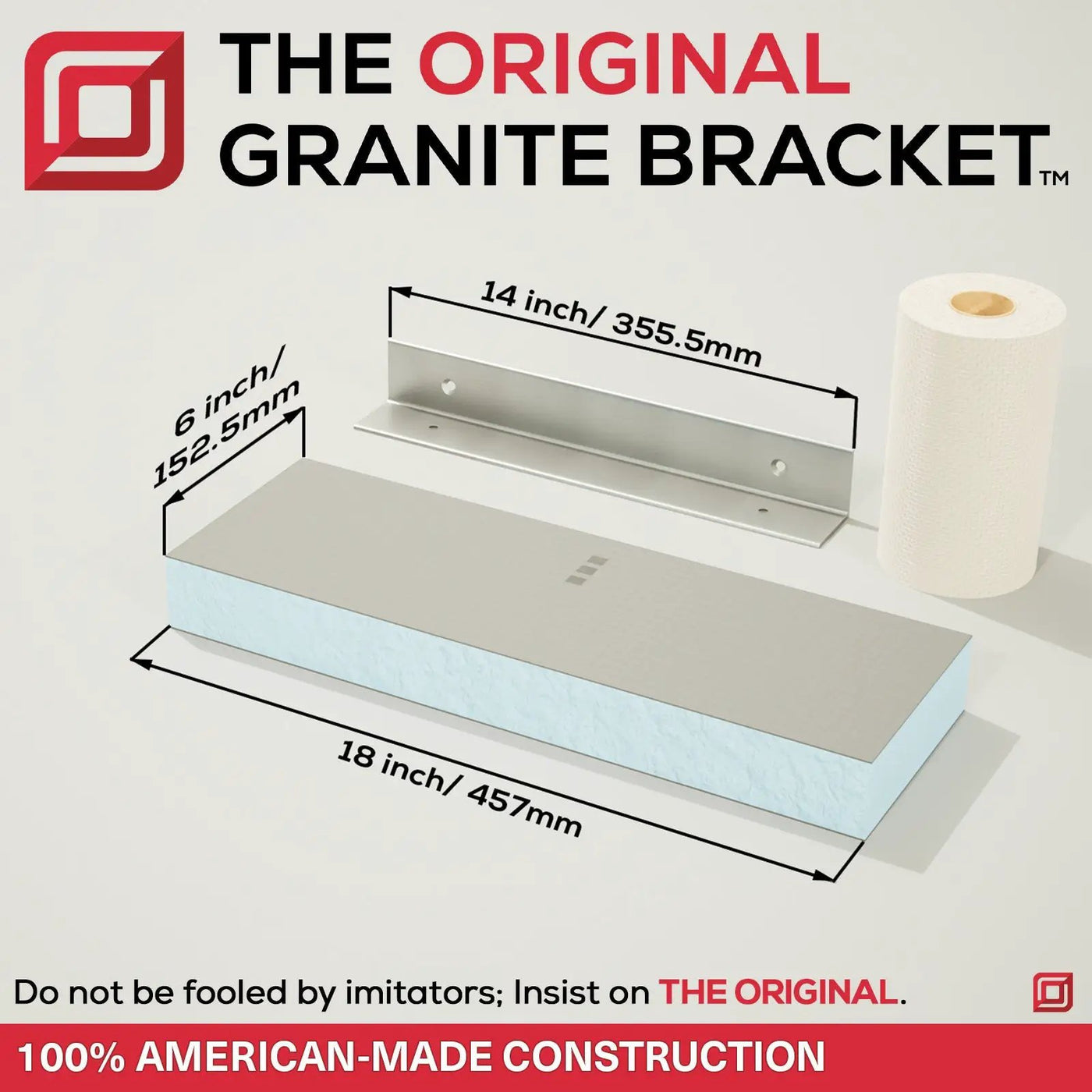 The Original™ Shower Shelf by The Original Granite Bracket