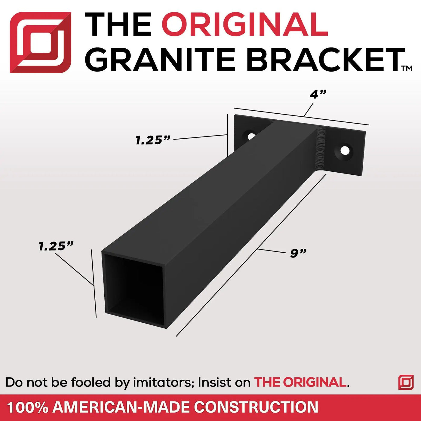 The Original™ Square Free Floating Shelf Bracket by The Original Granite Bracket