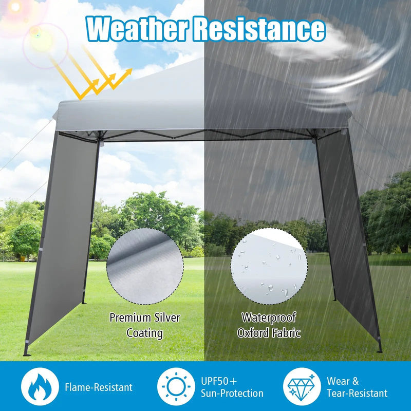 Patio 10x10FT Instant Pop-up Canopy Folding Tent with Sidewalls and Awnings Outdoor-Gray by DirectDeals