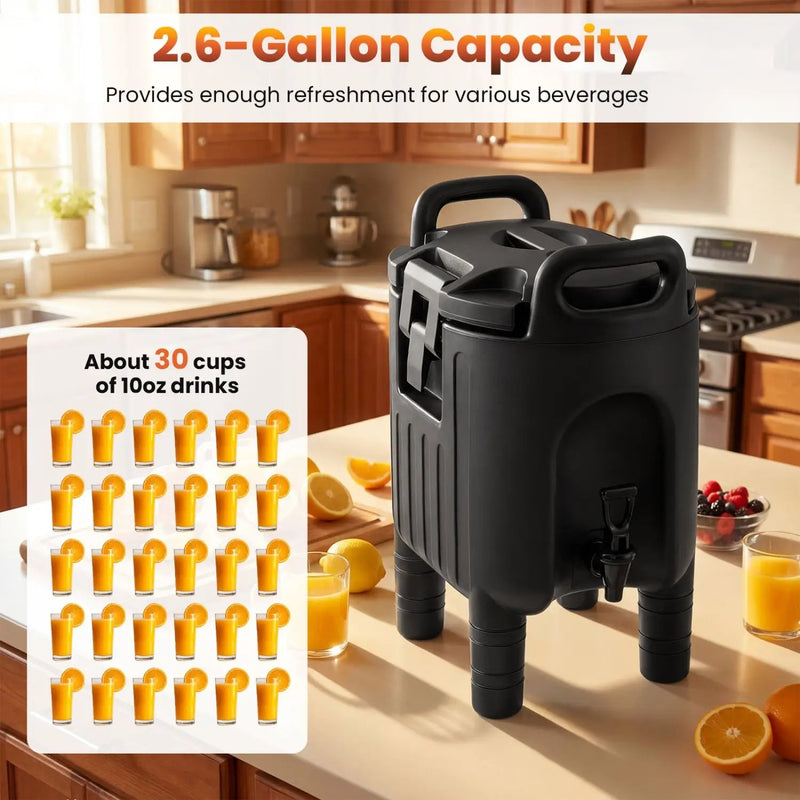 Insulated Beverage Dispensers Set of 2 Hot and Cold Drink Server Carriers with Ergonomic Handles by DirectDeals