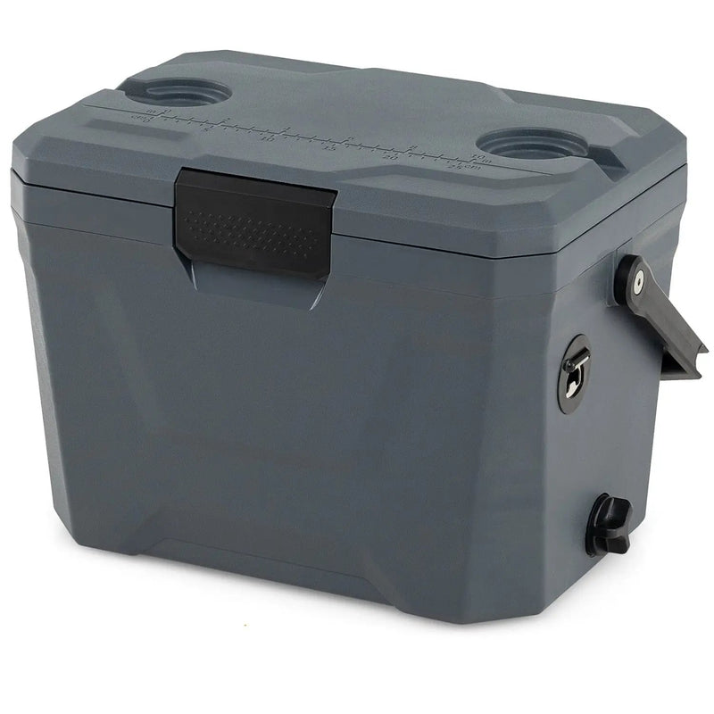 Insulated Portable Cooler Hard Shell Ice Chest with 2 Cup Holders by DirectDeals
