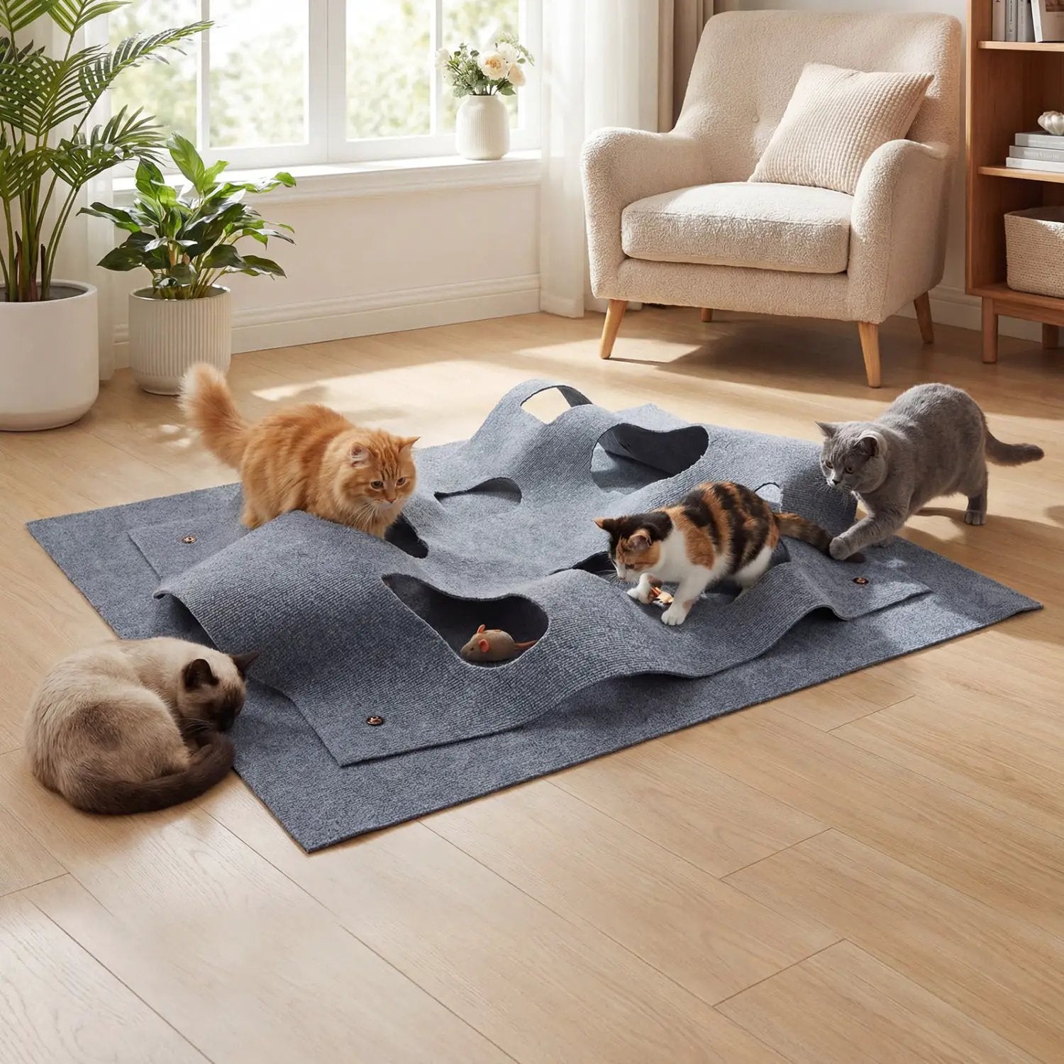 Interactive Foldable Cat Tunnel for Indoor Cats by DirectDeals