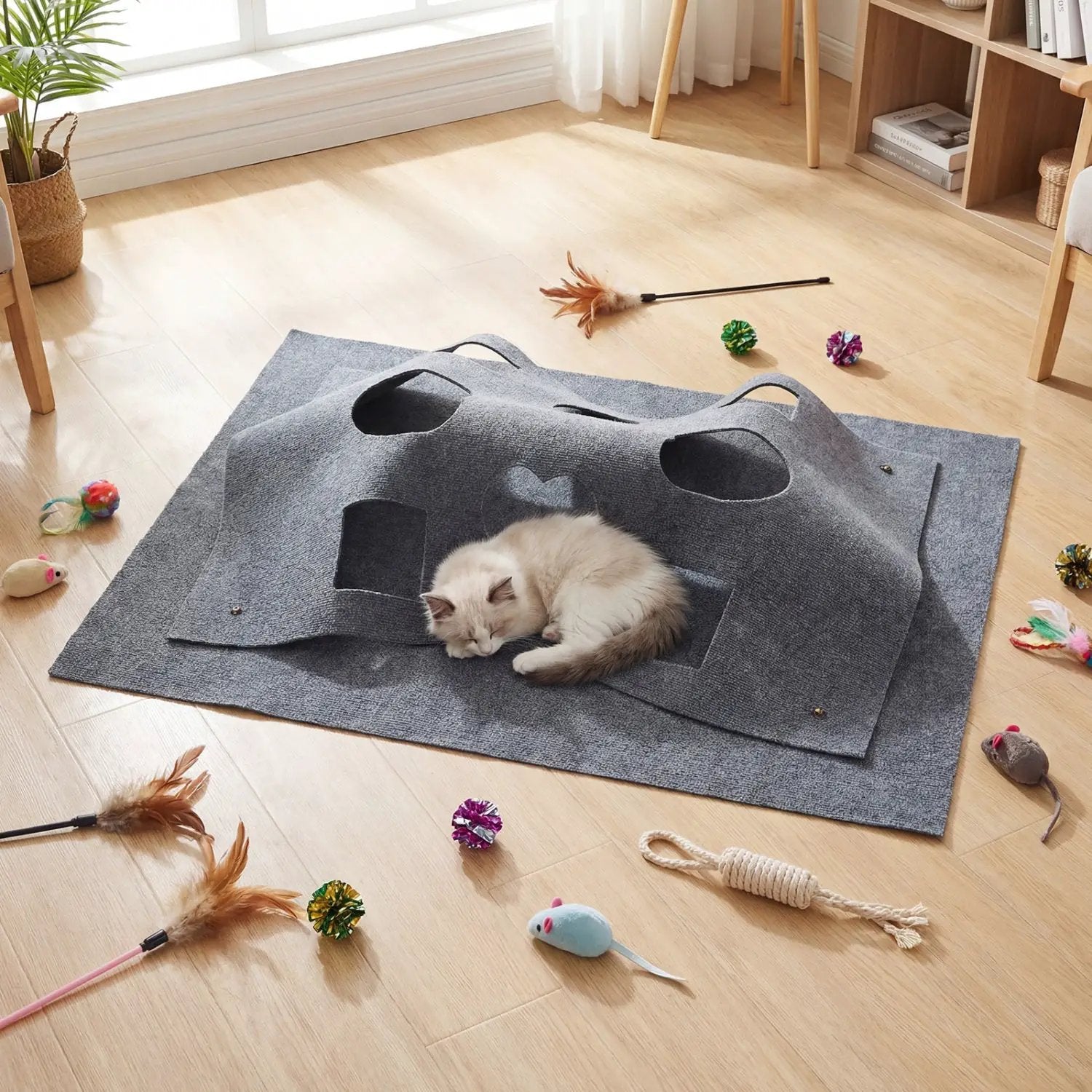 Interactive Foldable Cat Tunnel for Indoor Cats by DirectDeals