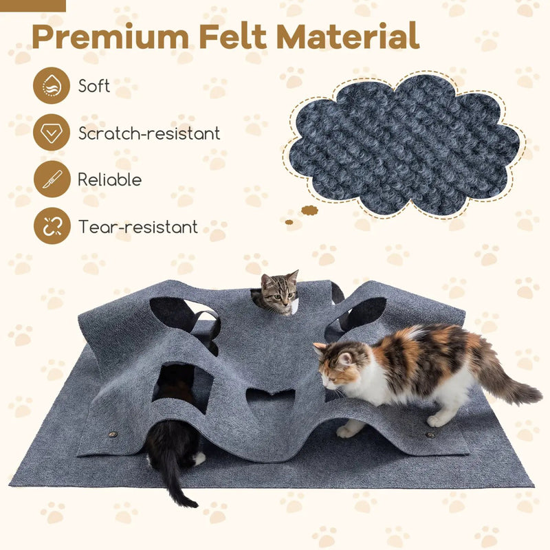 Interactive Foldable Cat Tunnel for Indoor Cats by DirectDeals