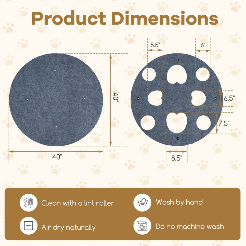 Interactive Foldable Cat Tunnel for Indoor Cats 40‚Äù Round Large Enrichment Play Felt Mat by DirectDeals