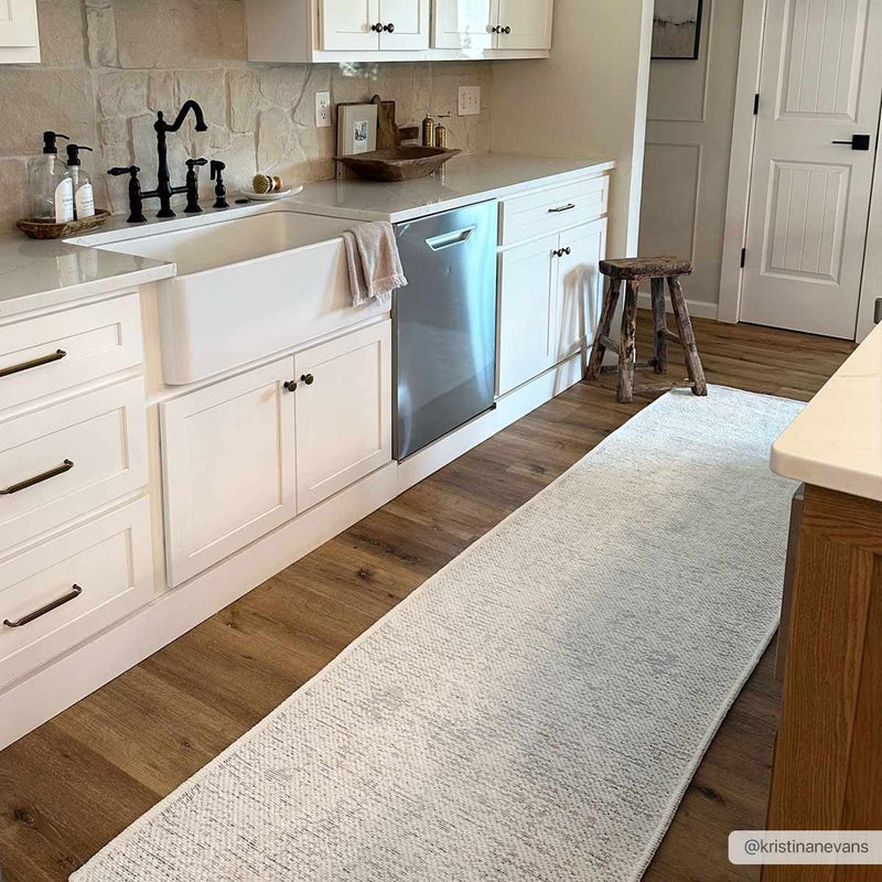 Isako Cream & Gray Solid Washable Area Rug - Clearance by Boutique Rugs