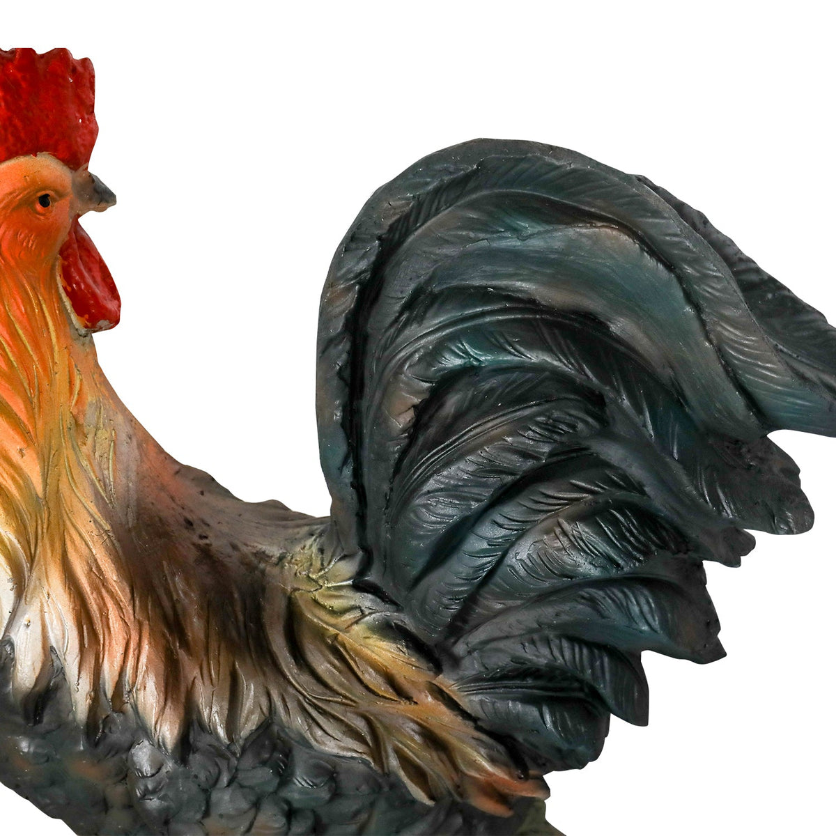 Concrete Rooster Statue Hand Painted Farmhouse 22 In, photo 12 of 15