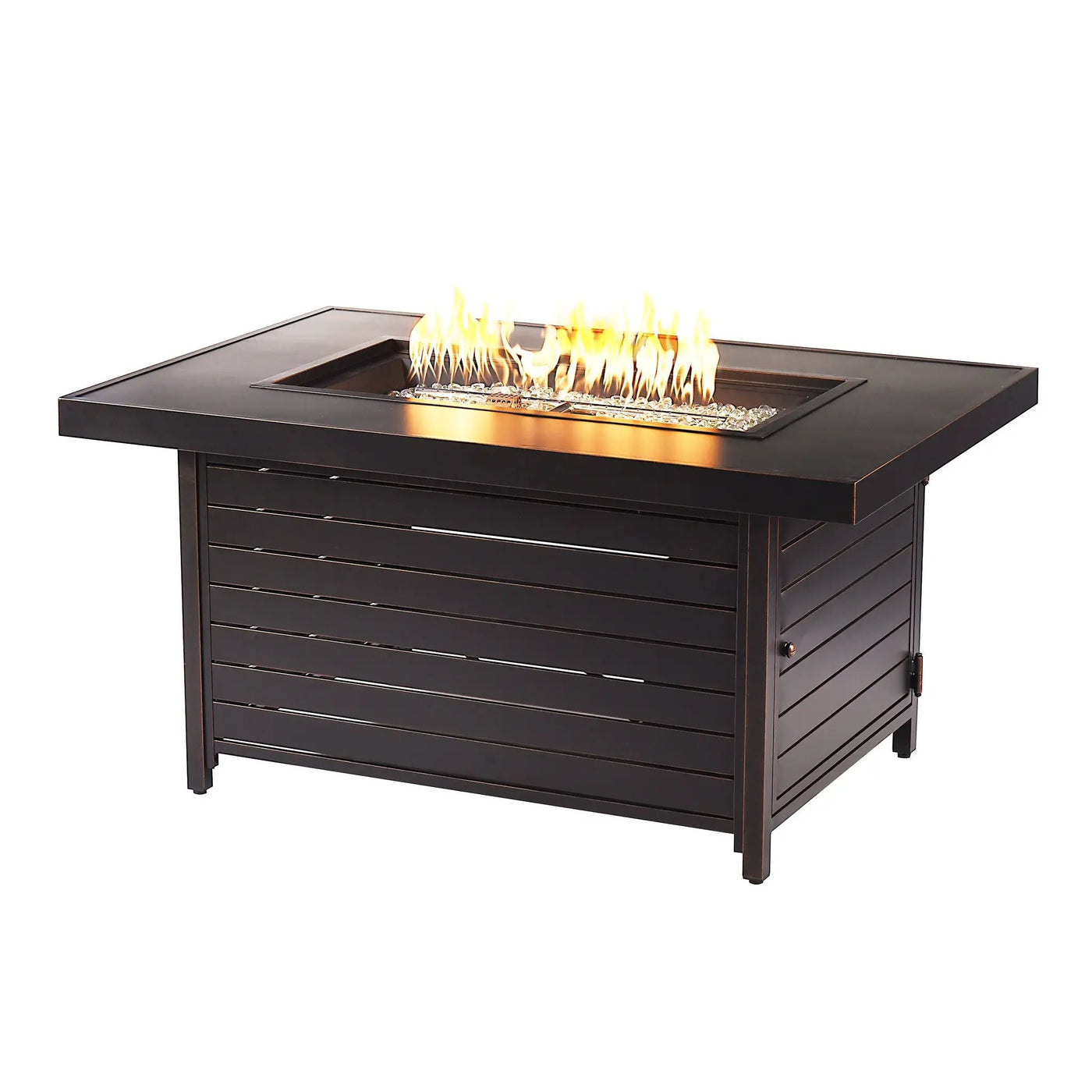 Aluminum 48-in Rectangular Propane Fire Table, Beads, Covers and Lid by Sharicks