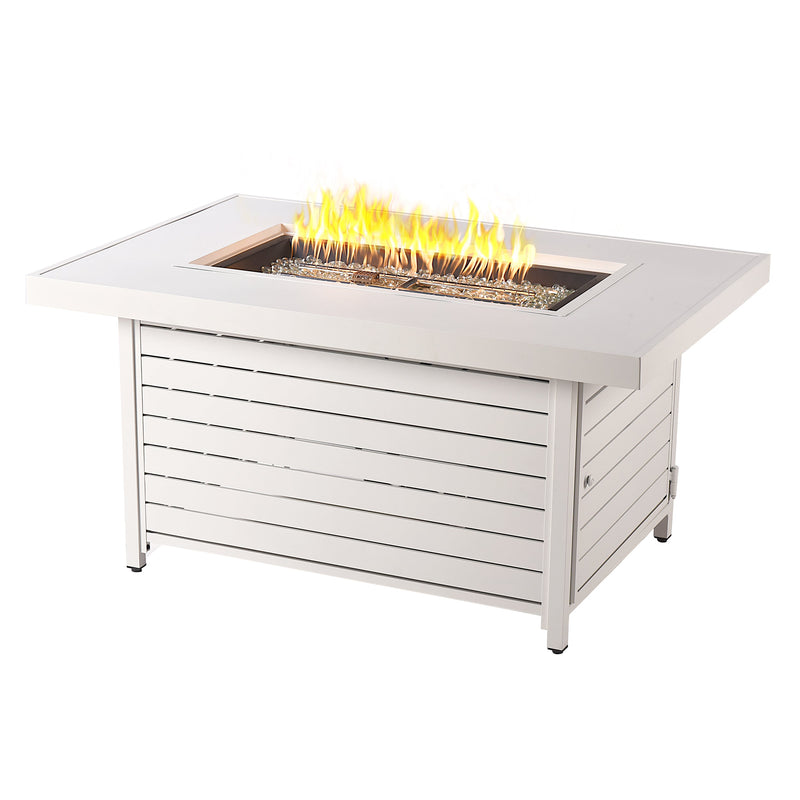 Aluminum 48-in Rectangular Propane Fire Table, Beads, Covers and Lid by Sharicks