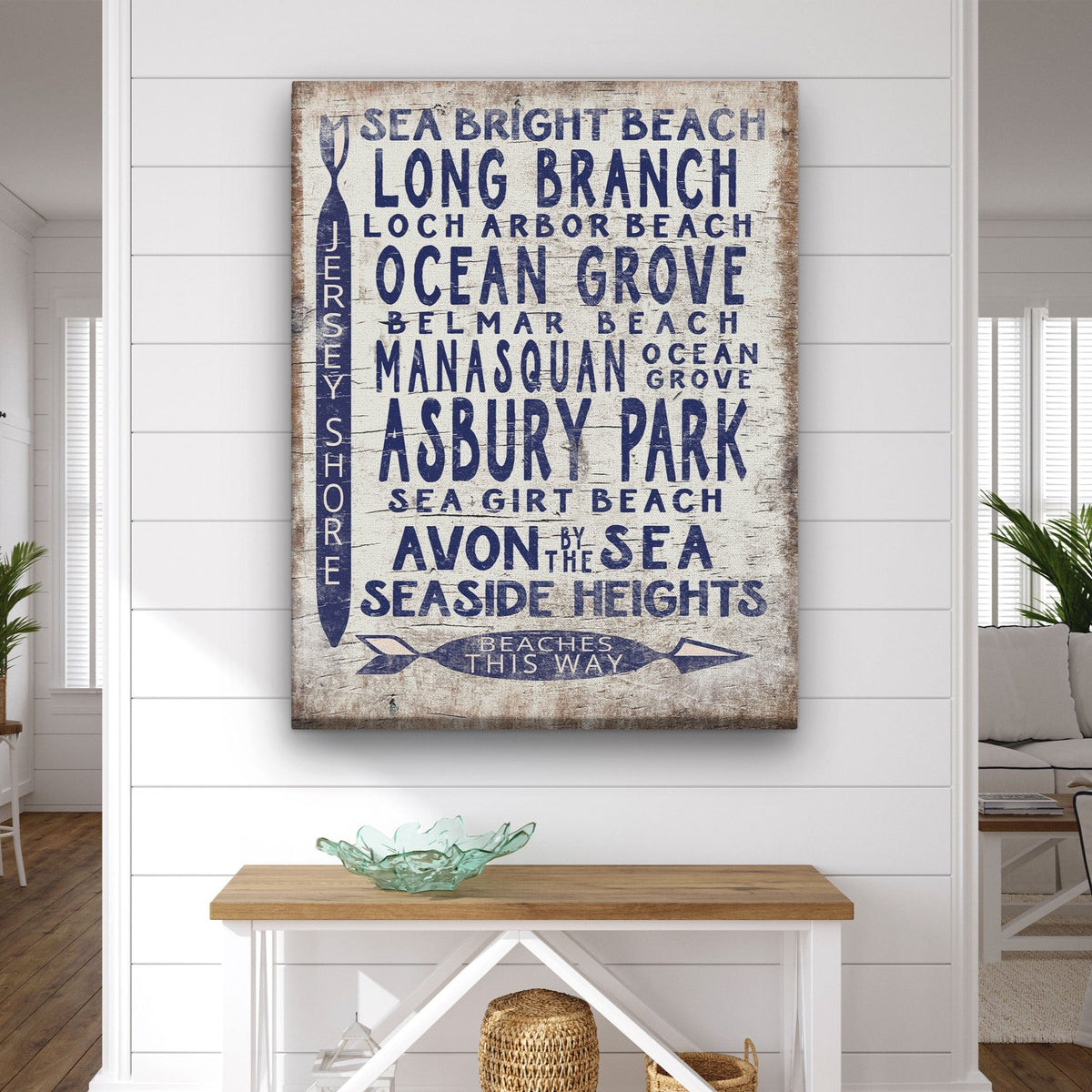 Vintage Jersey Shore Beach Sign | Asbury park, Sea Girt, Manasquan, Seaside Heights, photo 2 of 8
