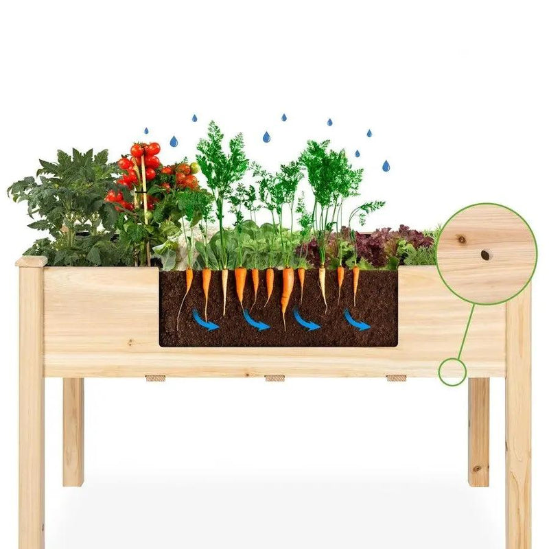 Farmhouse Wood 48x24x30in Raised Garden Bed Elevated Garden Planter Stand by HomePacific